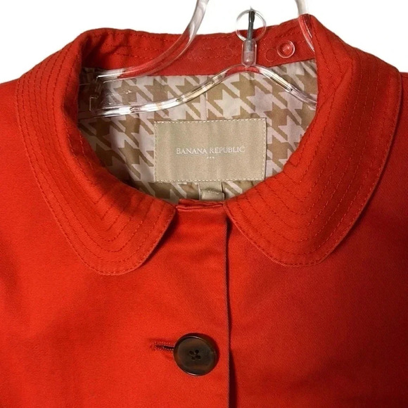 BANANA REPUBLIC. Coat. Women XS. Coral/soft Red jacket,flap pockets,button front - Picture 12 of 17